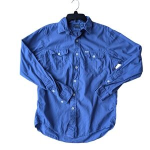 Polo Ralph‎ Lauren Beach Twill Long Sleeve Button Up Shirt Men's Medium Blue